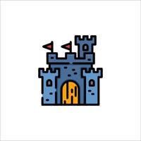 A castle icon with a gate and flag vector