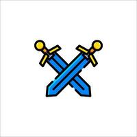Two crossed swords icon vector