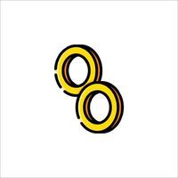 Two rings are shown in a simple line drawing vector