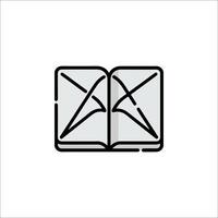 An open book icon on a white background vector
