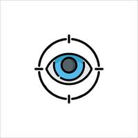 An eye icon with a cross on it vector