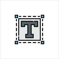 The letter t in a square frame vector