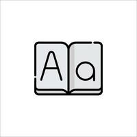 An open book with the letter a on it vector