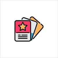 A star icon with a stack of cards vector