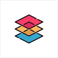 A colorful stack of cubes on a white background vector