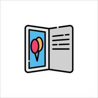 A book with a map and a balloon inside vector