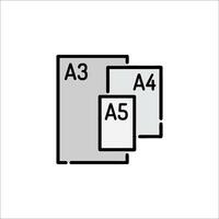 A3 paper and a4 paper on a white background vector