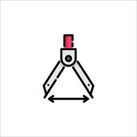 A compass with a red arrow pointing to the right vector