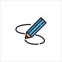 A pencil is drawing a line on a white background vector