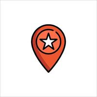 A map pin with a star on it vector