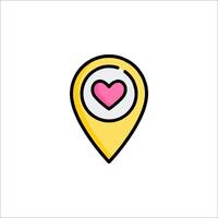 A map pointer with a heart icon vector