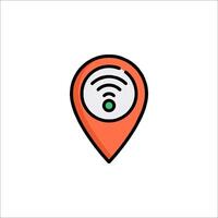 A wifi icon on a map pointer vector
