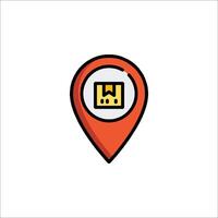 A map marker with a house icon vector