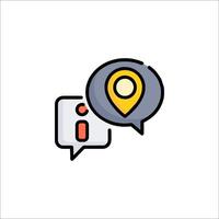 A map pin and speech bubble icon vector