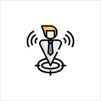 A man with a tie and a phone icon vector