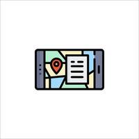 A map and a phone icon on a white background vector