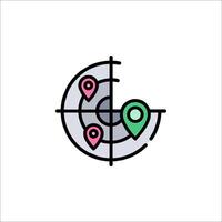A map icon with a pin pointing to a location vector