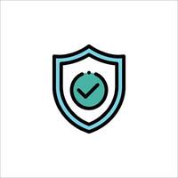 A shield with a tick mark on it vector
