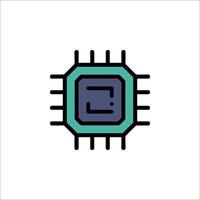 A computer chip icon on a white background vector