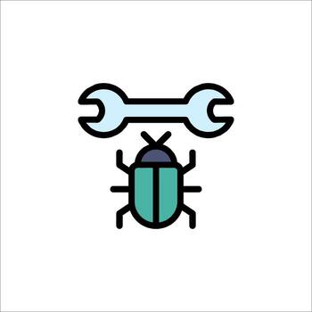 A bug with a wrench on it vector