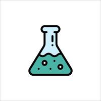 A laboratory flask icon with a liquid inside vector