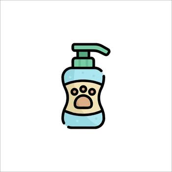 A bottle of shampoo with a paw print on it vector