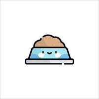 A cute cat is sitting in a bowl vector
