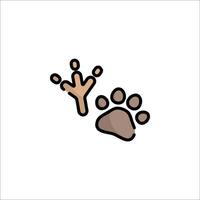 A paw print and a stick with a tree vector