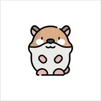 A cute hamster is sitting on its back vector