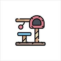 A cat playing with a ball on a swing vector