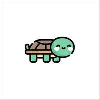 A cute turtle with a smile on its face vector