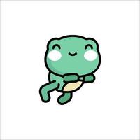 A cartoon frog with a smile on its face vector