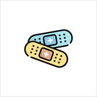 A pair of bandages with a cross on them vector