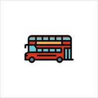 A red double decker bus icon on a white background vector