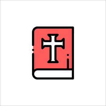 A red book with a cross on it vector