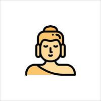 Buddha icon in a line style vector