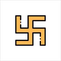 The symbol of the sikh religion is shown in a simple line vector