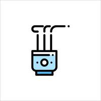 A blue and black icon of a cup with a straw vector