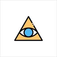 An all seeing eye icon in a triangle vector