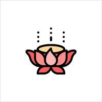 A pink lotus flower with a light coming out of it vector