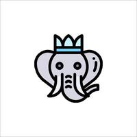 An elephant with a crown on its head vector
