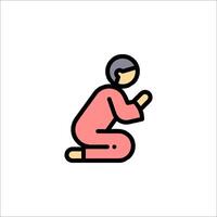 A person kneeling down with their hands on their knees vector