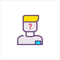 A man with a question mark on his head vector