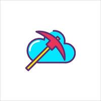Cloud mining icon illustration vector
