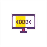 A computer monitor with the word bbb on it vector