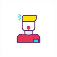 A man with a red shirt and a yellow hat vector