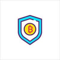 Bitcoin shield logo design vector
