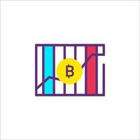 Bitcoin graph icon on white background vector