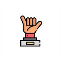 A hand with a finger up on a trophy vector