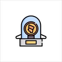 A flat icon of a clock with a gold medal vector